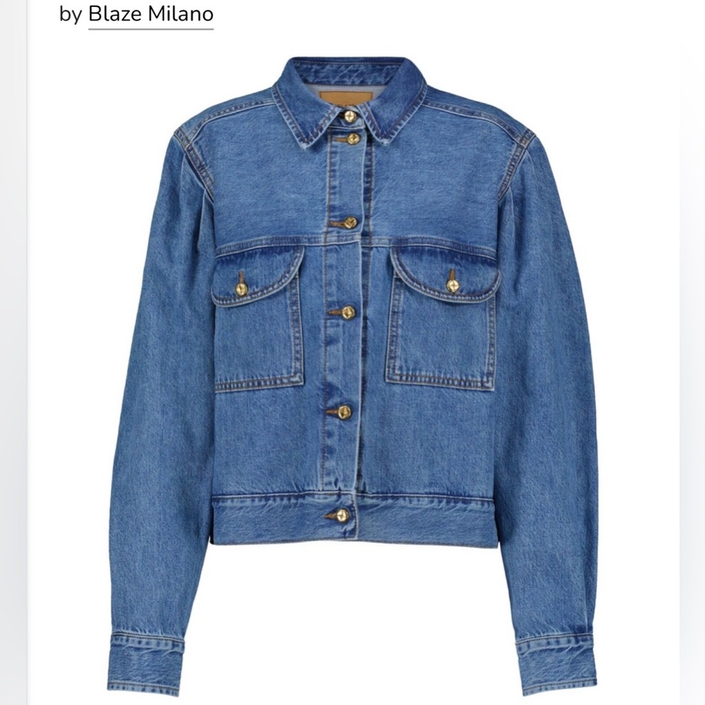 EUC Blazé Milano Cotton Denim Jacket Sz 3 (M/L) - Picture 3 of 9